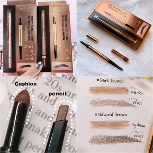 Chì Kẻ Mày 2 Đầu Nâu Tự Nhiên Browit By Nongchat Brow Pencil And Blending Cushion 0.61g - Wincy Mart