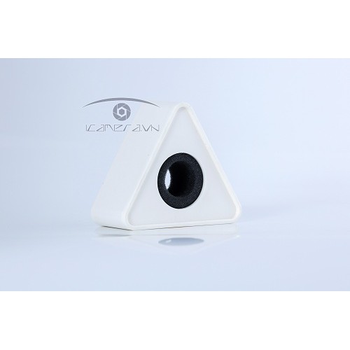 Logo cho mic phỏng vấn truyền hình nhựa tam giác màu trắng/ đen