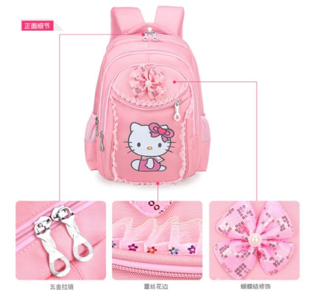 Sét Balo đi học, túi xách, túi đựng bút hello kitty