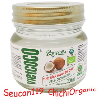 Dầu Dừa Hữu Cơ 100% Nguyên Chất Ép Lạnh Organic Vietcoco