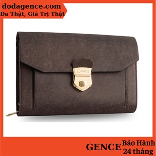 Clutch, ví cầm tay nam thời trang da cao cấp thật saffiano ck09 nâu