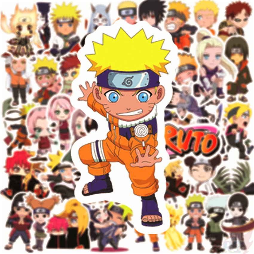 Set 50 nhãn dán nhân vật hoạt hình Naruto dòng 07