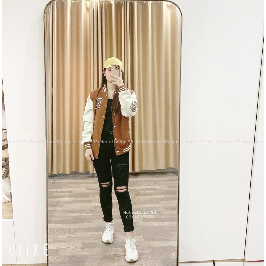 Áo Khoác Bomber Vải Nhung Tăm 2 Lớp Cao Cấp,Phong Cách Nam Nữ Form Rộng