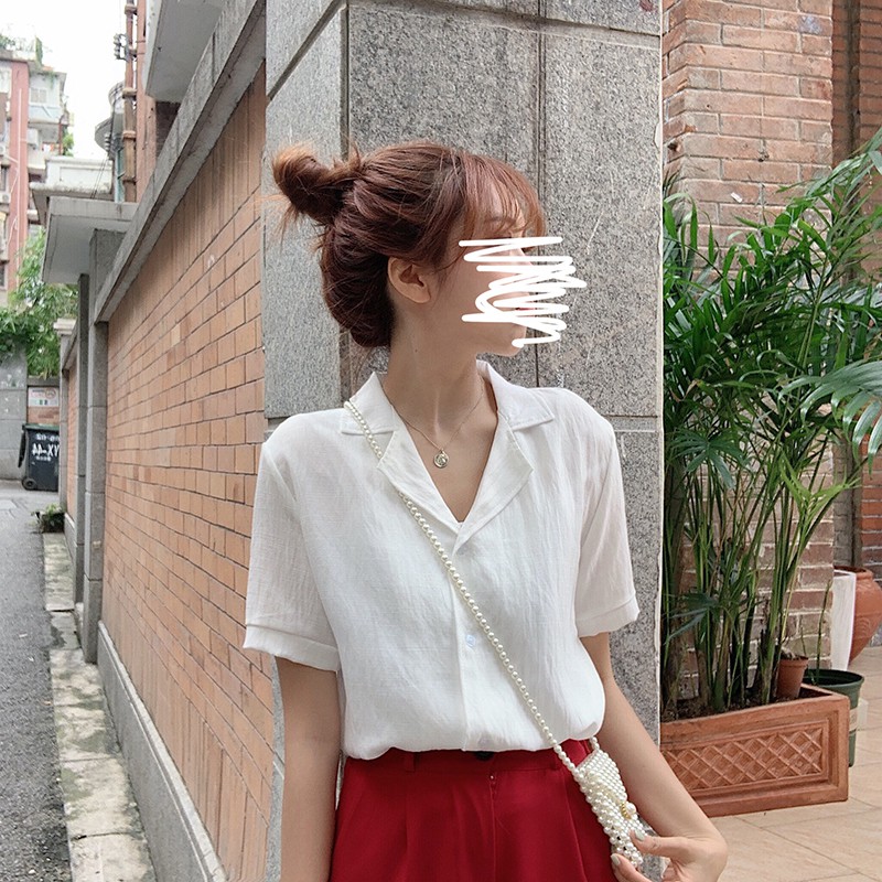 Áo sơ mi nữ tay ngắn Emilyshop