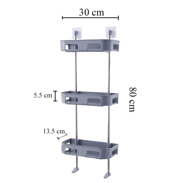 Kệ để đồ nhà vệ sinh 2 tầng/ 3 tầng - giá để đồ nhà tắm, kệ nhựa để trên bồn cầu