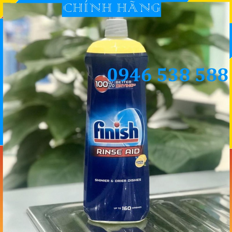 Combo 2 chai Nước làm bóng Finish 800ml, dung dịch nước làm bóng bát finish 800ml, dầu bóng finish 750ml, 400ml, 500ml