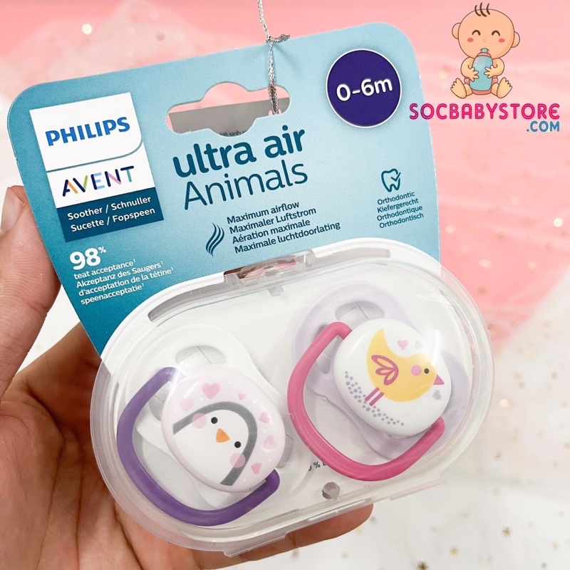 Ty ngậm thông khí Philips Avent Ultra Air 0-6M/ 6-18M