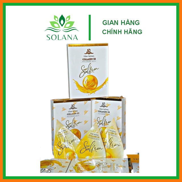 [HỘP 3 GÓI] Tắm trắng Collagen X3 chính hãng Mỹ Phẩm Đông Anh - Tắm trắng Mix Saffron Luxury X3 SOLANA