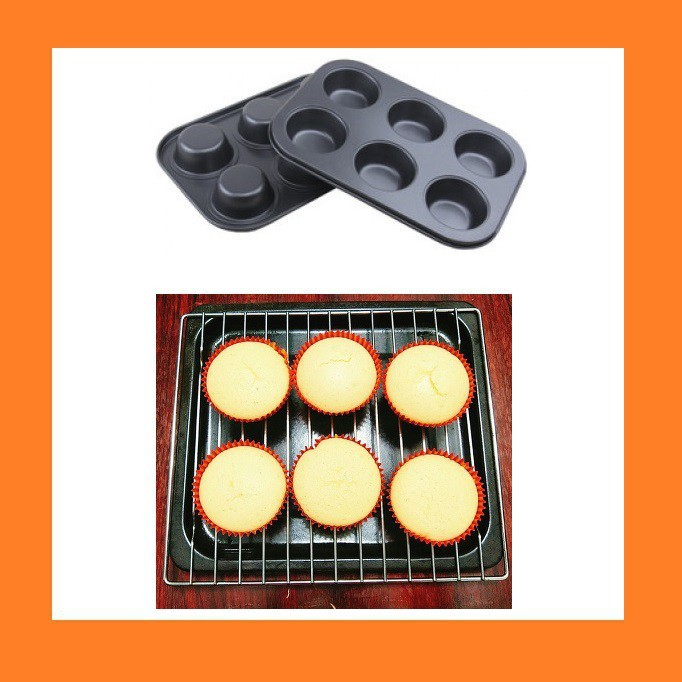 Khuôn cupcake chống dính cao cấp 6 -12 ô lớn/ Khuôn nướng bánh muffin