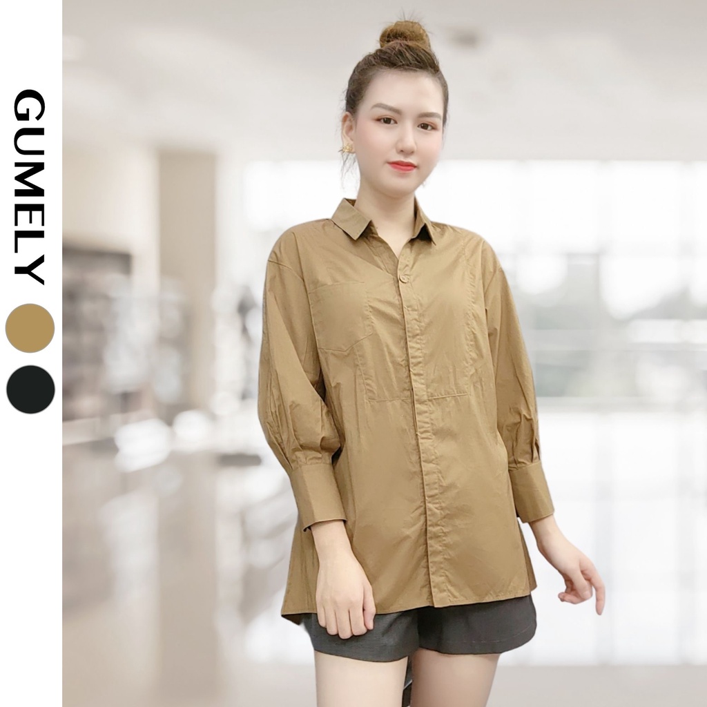 Áo sơ mi nữ form rộng kiểu Hàn Quốc thiết kế đẹp ViAnh Gumely Store ullzang dễ thương có big size A1701 A1702