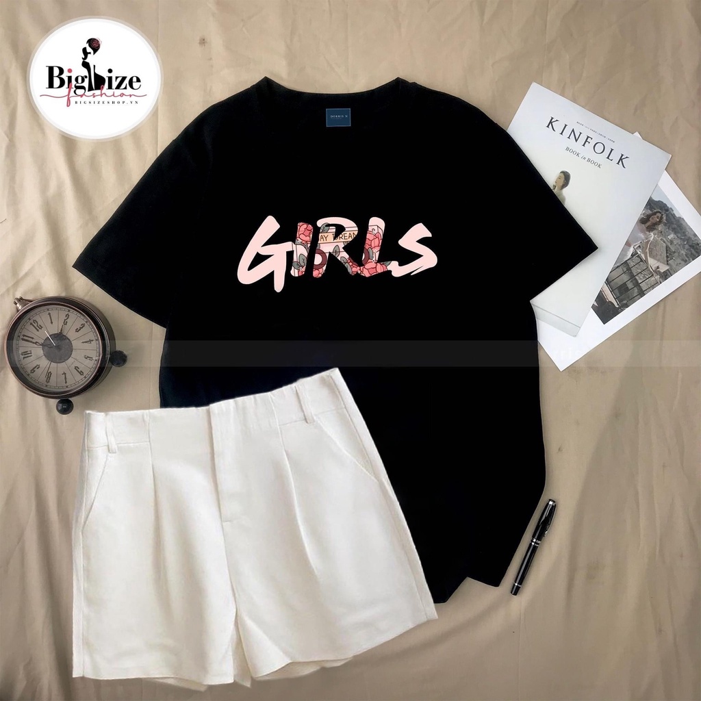 (50 - 90 KG) ÁO THUN GIRL MIX CÙNG QUẦN SORT TRẮNG, NĂNG ĐỘNG TRẺ TRUNG XUỐNG PHỐ