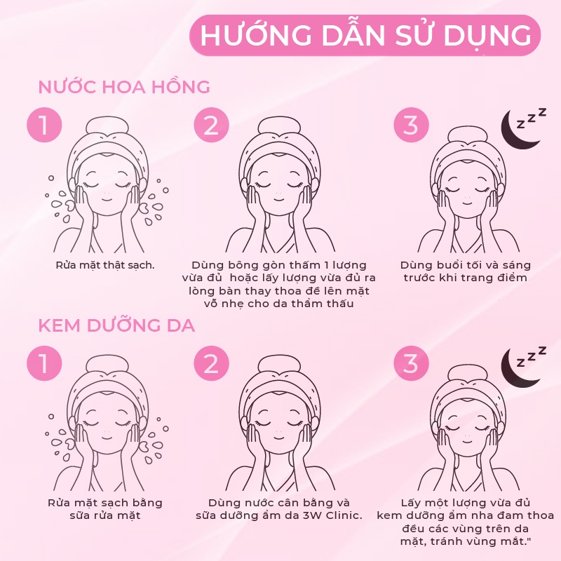 Bộ Skincare dưỡng ẩm 3W CLINIC Hàn Quốc chiết xuất Lô Hội giúp se khít lỗ chân lông mềm mịn da [ Nước hoa hồng + Kem ]