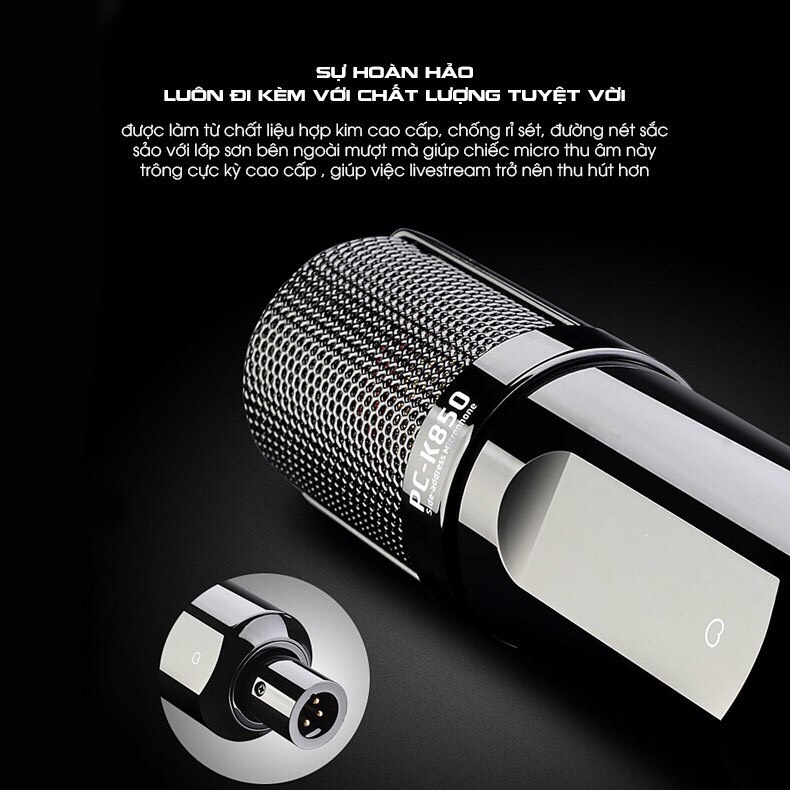 Bộ Mic Thu âm Livestream cao cấp TAKSTAR PC K850 - bảo hành 6 tháng chính hãng 100%