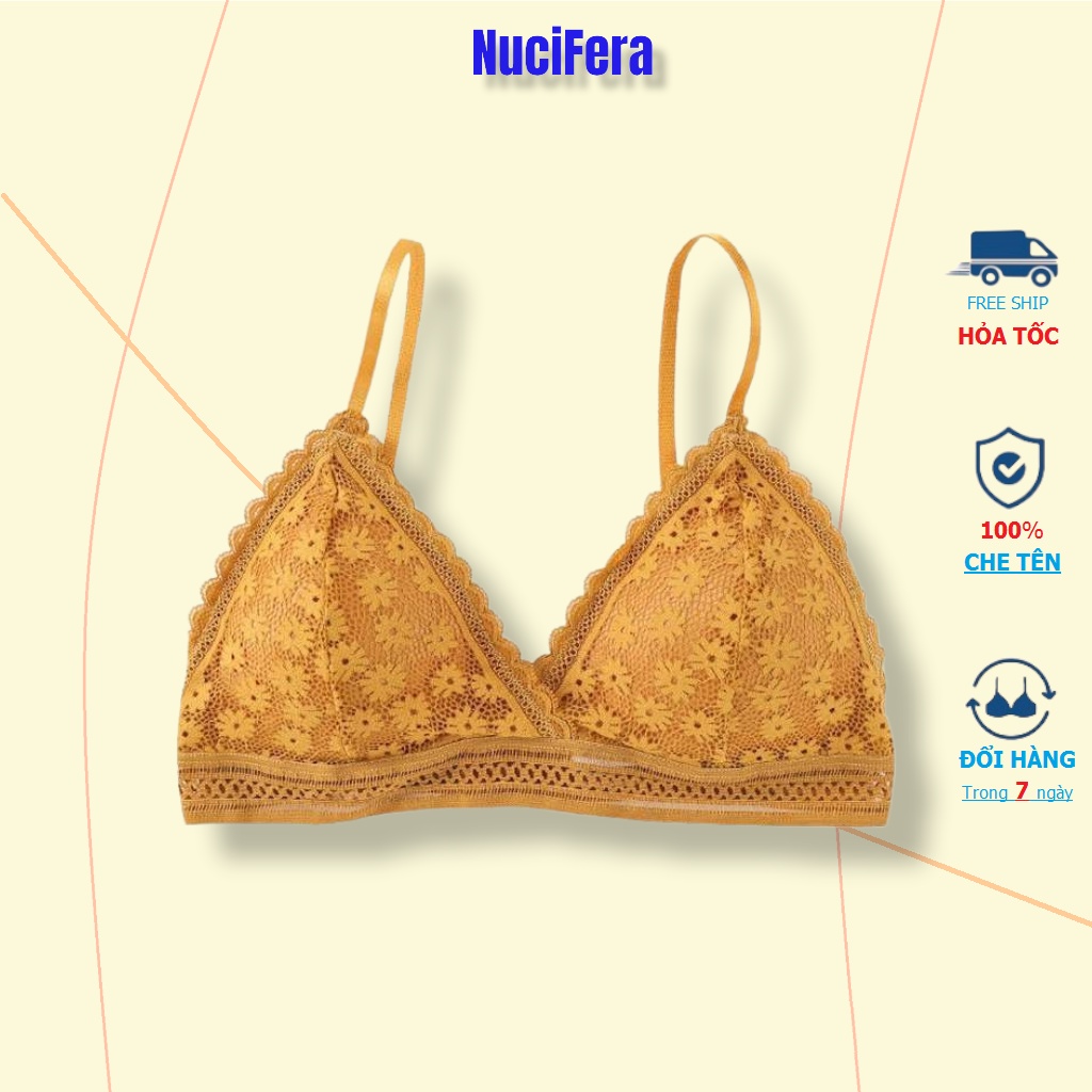 Áo Bralette kiểu Pháp không gọng mút mỏng tháo được nhiều màu_NuciFera