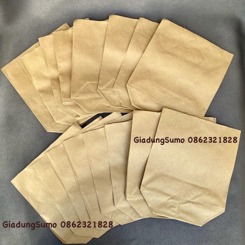 100 Túi Giấy Kraft, Túi Xi Măng Gói Hàng, Đựng Thực Phẩm