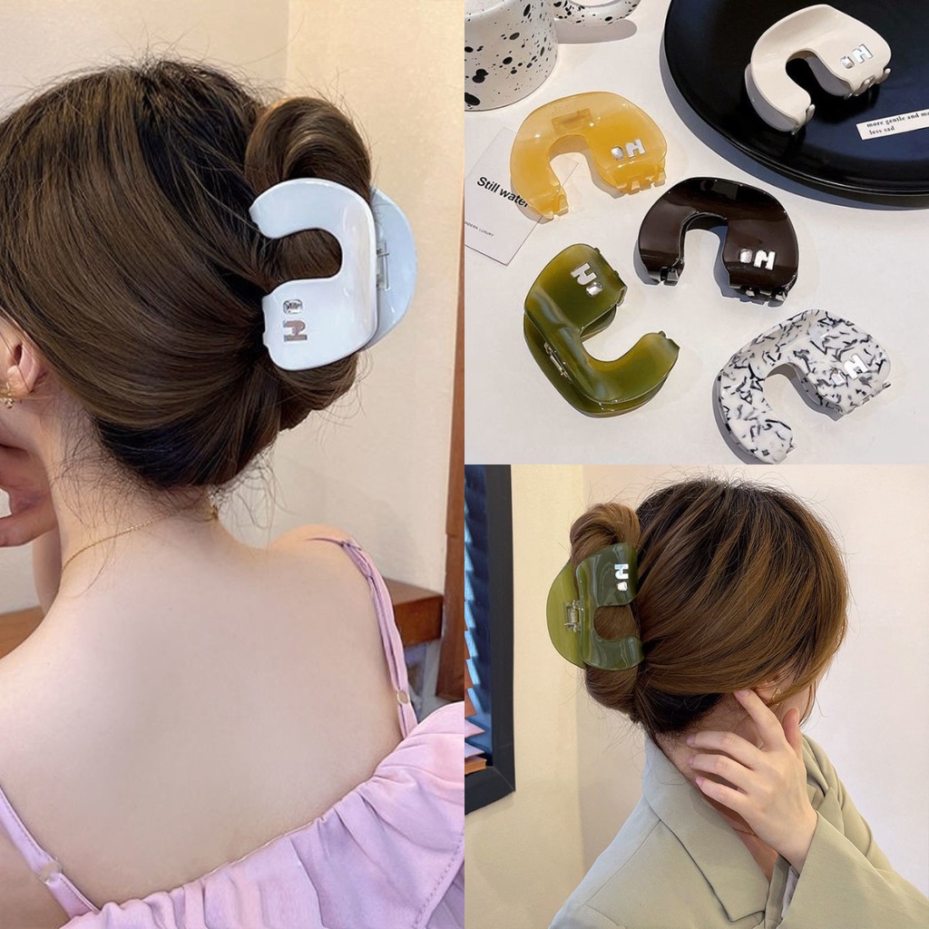 Kẹp Tóc Màu Sắc Cà Phê / Xanh Lá Phong Cách Hàn Quốc Xinh Xắn