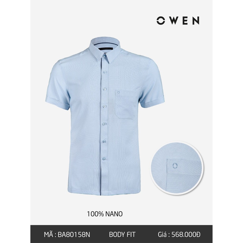 SALE (Chính Hãng) Sale 10.10 . Áo sơ mi cộc tay Owen - Áo sơ mi nam BA80158 Cực Đẹp .1 . Đẹp . New * ' . ' : ' : ! ? * '