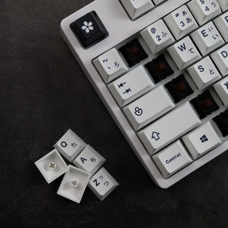 Các keycaps màu trắng tối giản GMK, 129 phím keycaps Cherry Profile DYE-SUB Cá nhân hóa GMK Keycaps cho bàn phím cơ