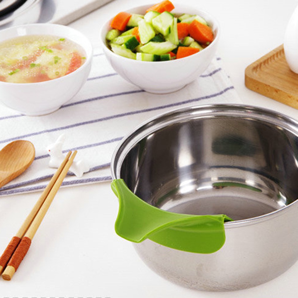 VÀNH PHỤ Silicon Gắn Xoong Nồi, Gắn Bát Rót Canh Không Đổ Ra Ngoài