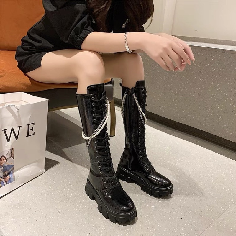 Boot đùi, boot cao cổ mix dây ngọc phong cách chiến binh thời trang phong cách cá tính, độc lạ dành cho nữ