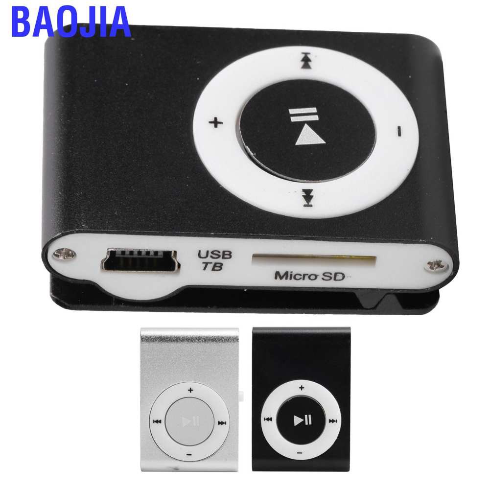 Máy Nghe Nhạc Kỹ Thuật Số Mini Có Kẹp Gắn Tai Nghe Và Dây Cáp Usb Cho Baojia Mp3