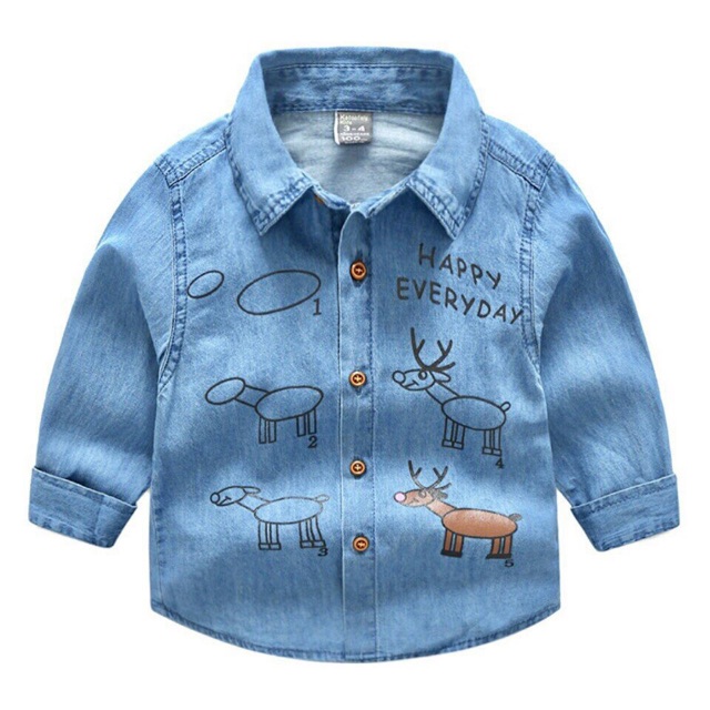 Sơ mi denim tuần lộc