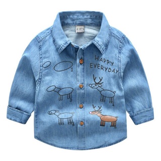 Sơ mi denim tuần lộc