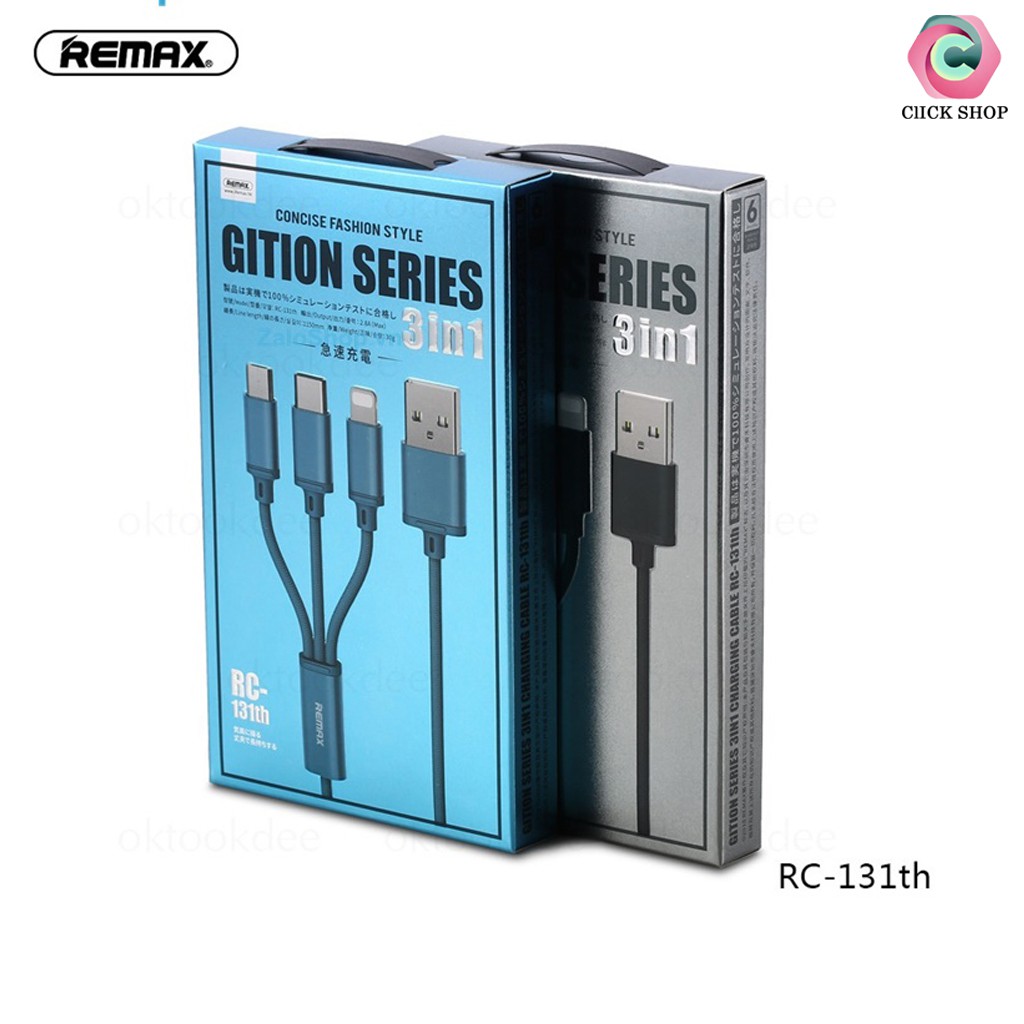 Cáp Sạc Đa Năng Remax 3 Đầu RC-131TH Lightning - Micro USB - Type C chất liệu dây dù