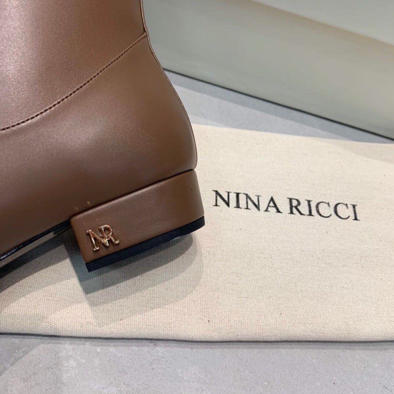 boots nữ cao cổ khuôn hở Khóa phần cứng tùy chỉnh, đế ngoài bằng da nhập khẩu từ Ý nina ricci