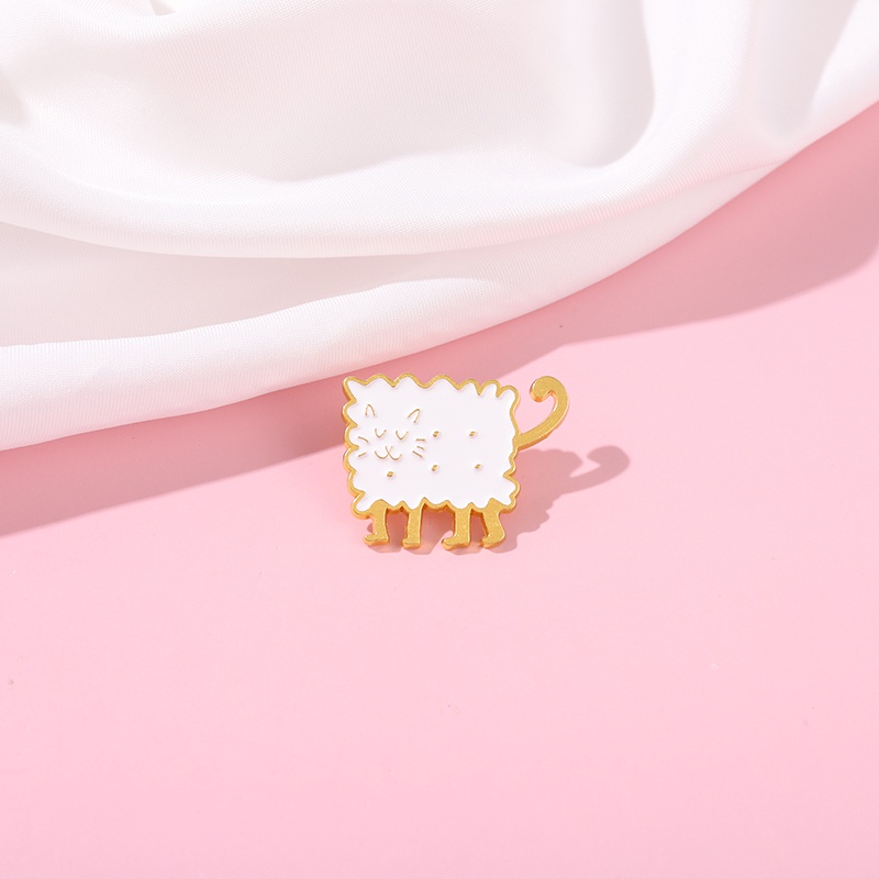 Ghim cài áo QIHE JEWELRY kiểu mèo hoạt hình dễ thương ngộ nghĩnh thời trang