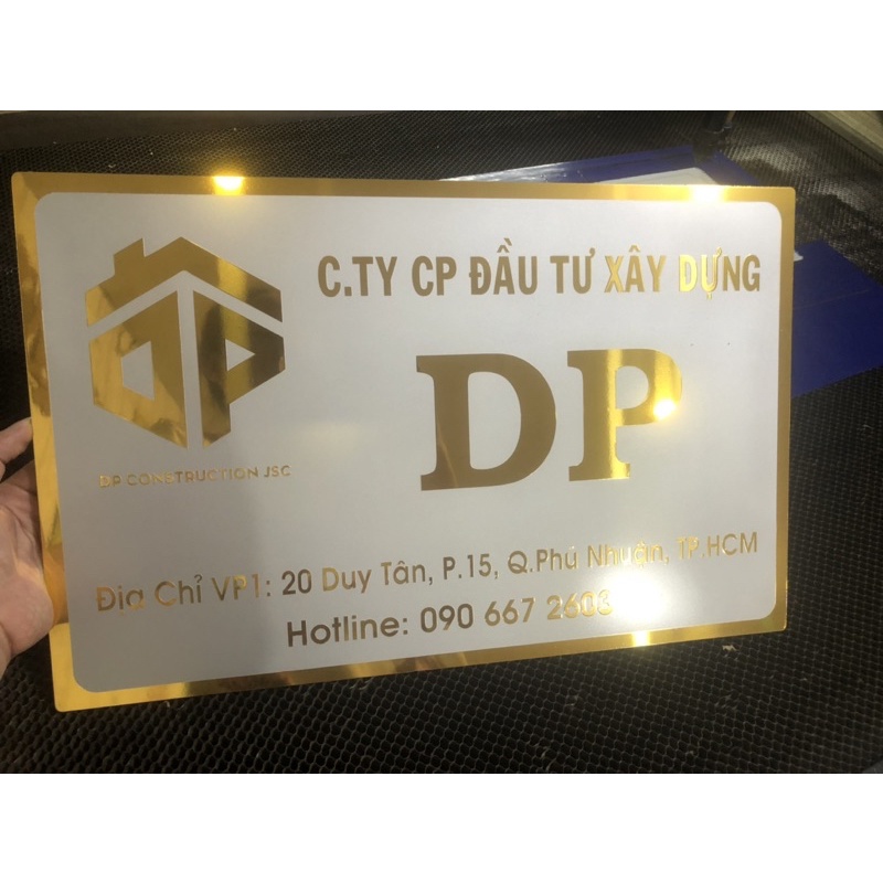 Bảng công ty, bảng số nhà alu xước kt 20*30cm, 25*35cm, 30*40cm