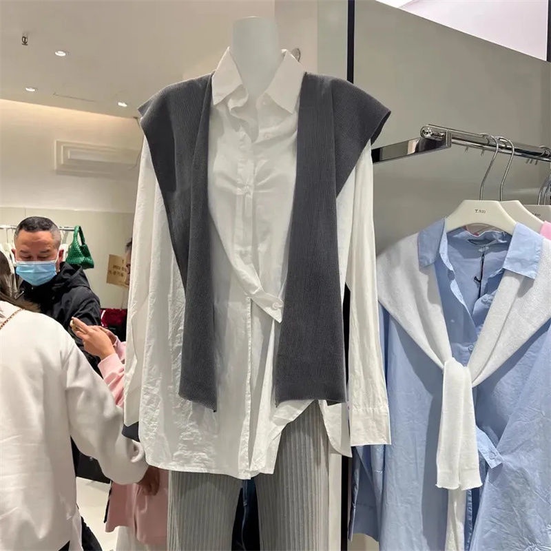 Áo Sơ Mi Tay Dài Dáng Rộng Màu Trơn Thời Trang Hàn Quốc 2022