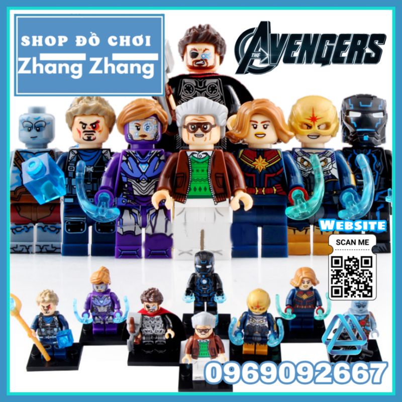 Đồ chơi Xếp hình Captain Marvel gồm Stan Lee - Thor Nova Korg - Iron man Pepper - Tony Stark Minifigures Xinh X0240