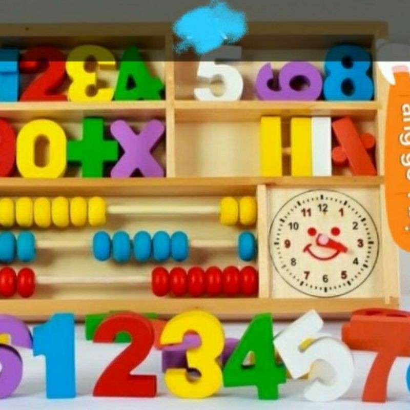 bảng số, bảng tính gỗ cho bé