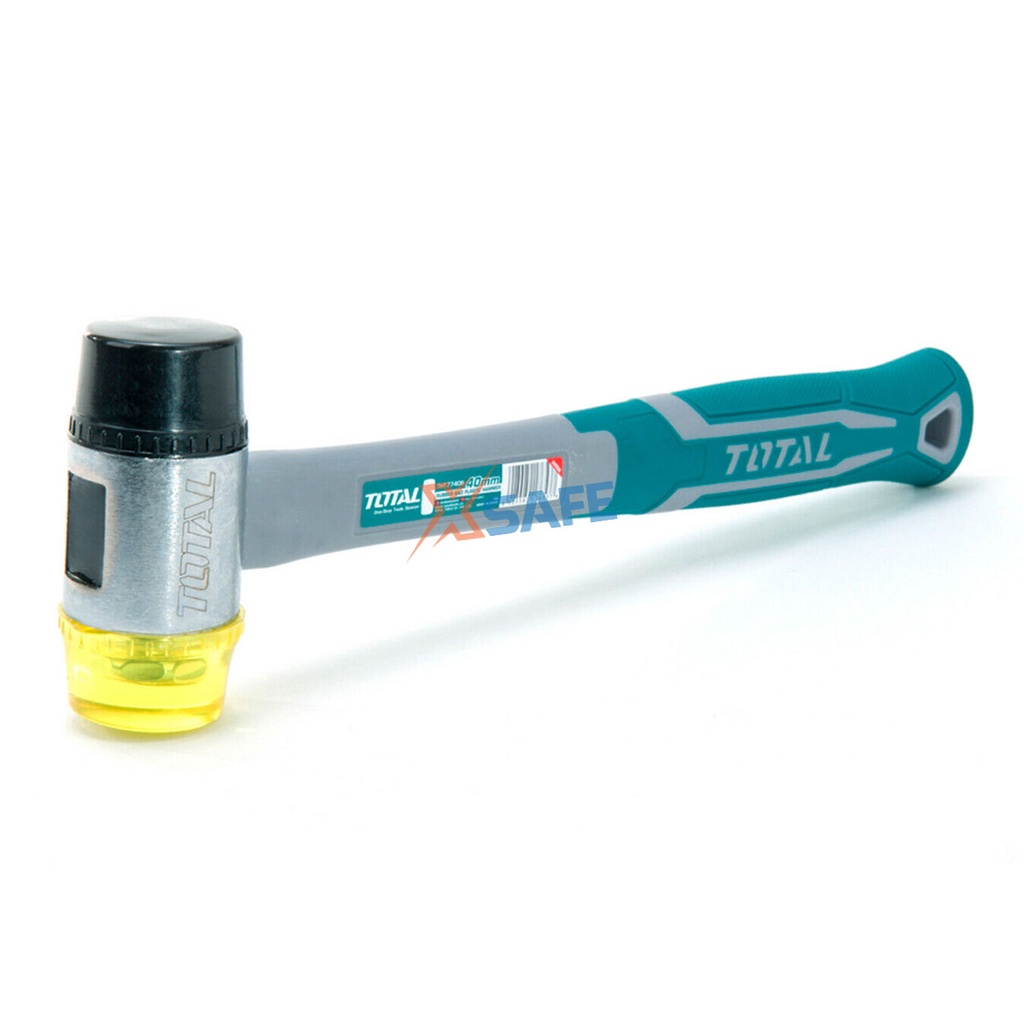 Búa 2 đầu nhựa và cao su TOTAL THT77406 đường kính đầu búa 40mm, cán búa nhựa ABS siêu bền chắc - chính hãng
