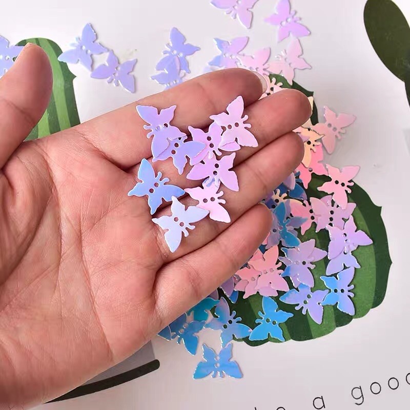 Hộp 30g Sequins hình bướm trang trí