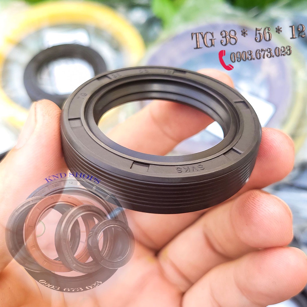 Phớt dầu SVKS TG 38*56*12, Phớt lò xo chặn nhớt trục máy nén khí công nghiệp và trục cán nhựa, thức ăn| KND Shops