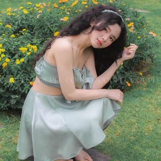 Váy Nơ Lụa - Set áo nơ và váy ngắn [ẢNH THẬT DO COUPEE TỰ CHỤP]