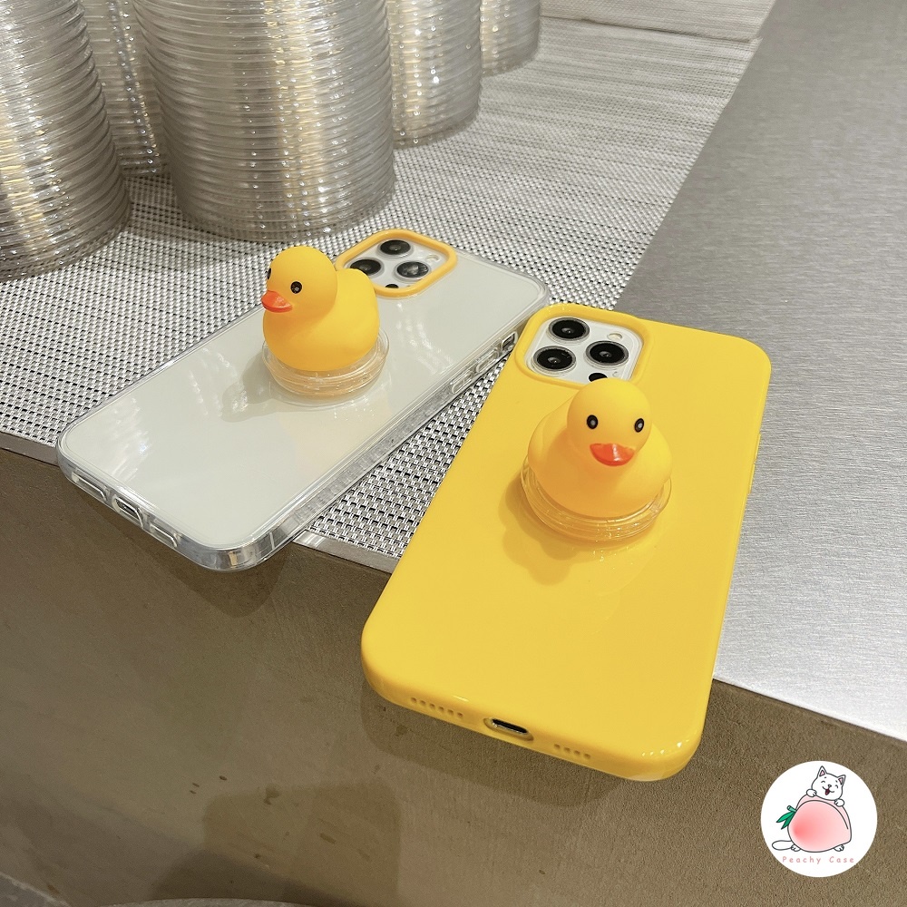 Ốp điện thoại tpu mềm có giá đỡ túi khí hình vịt thích hợp cho iPhone 11 Pro Max X XS XR XSMax Xs Xr 8 7 Plus 12mini