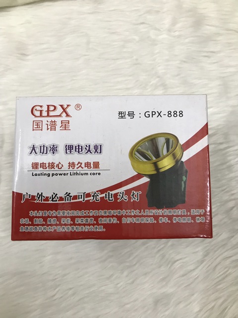 Đèn đeo đầu hãng GPX 888 hàng sịn chống nước.