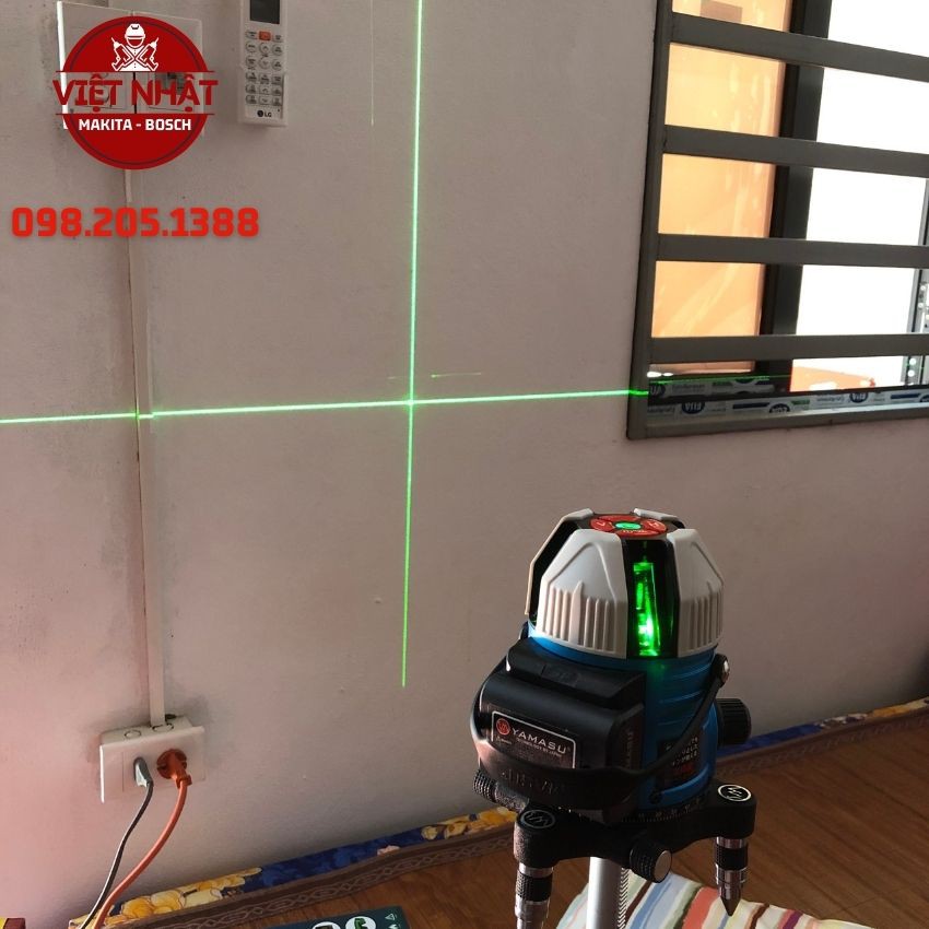 Máy bắn cốt cân bằng laser YAMASU-777E phím cơ dễ thao tác, 5 tia xanh siêu mảnh, pin cài dung lượng 4400mah