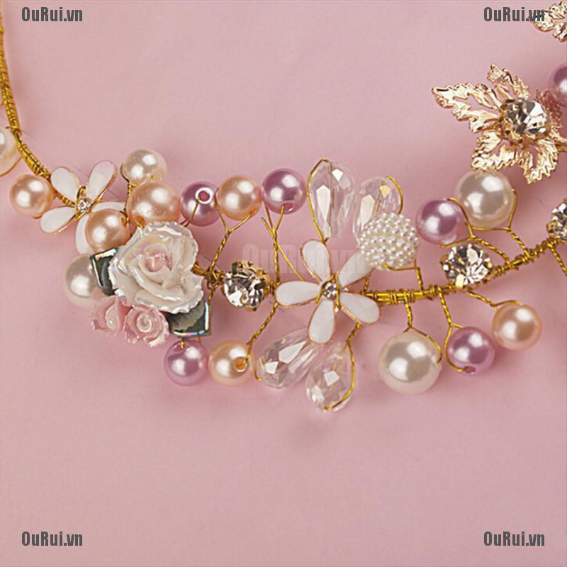 Kẹp Tóc Hình Hoa Đính Đá Xinh Xắn Cho Cô Dâu