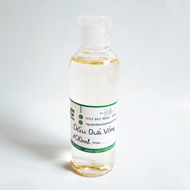 Dầu Dừa Vàng Không Mùi - nguyên liệu làm son - nguyên liệu mỹ phẩm - greencosmetic - 100mL
