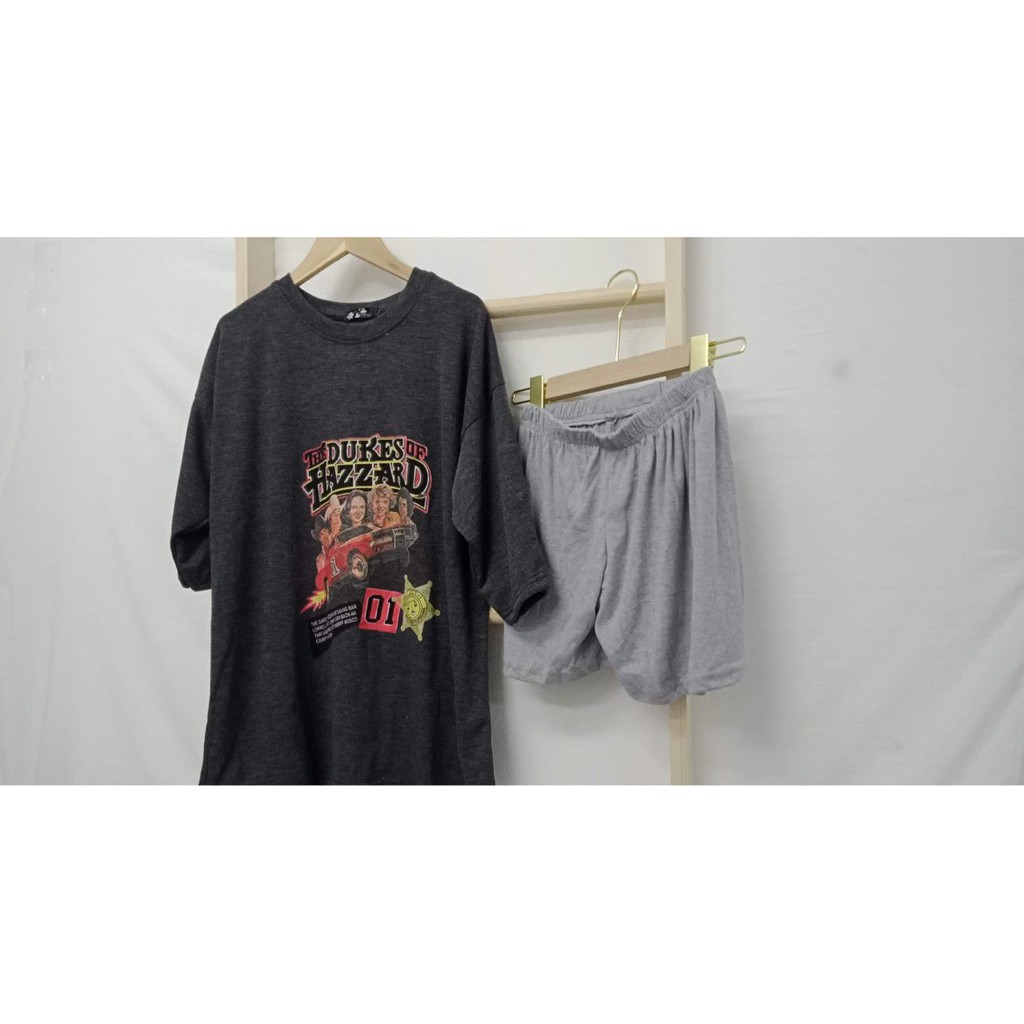 Bộ Thun Trơn Cộc Tay Oversize HAZZARD Nữ  Nana's House - FREESHIP  Set áo thun tay lỡ dáng rộng và quần short cạp chun