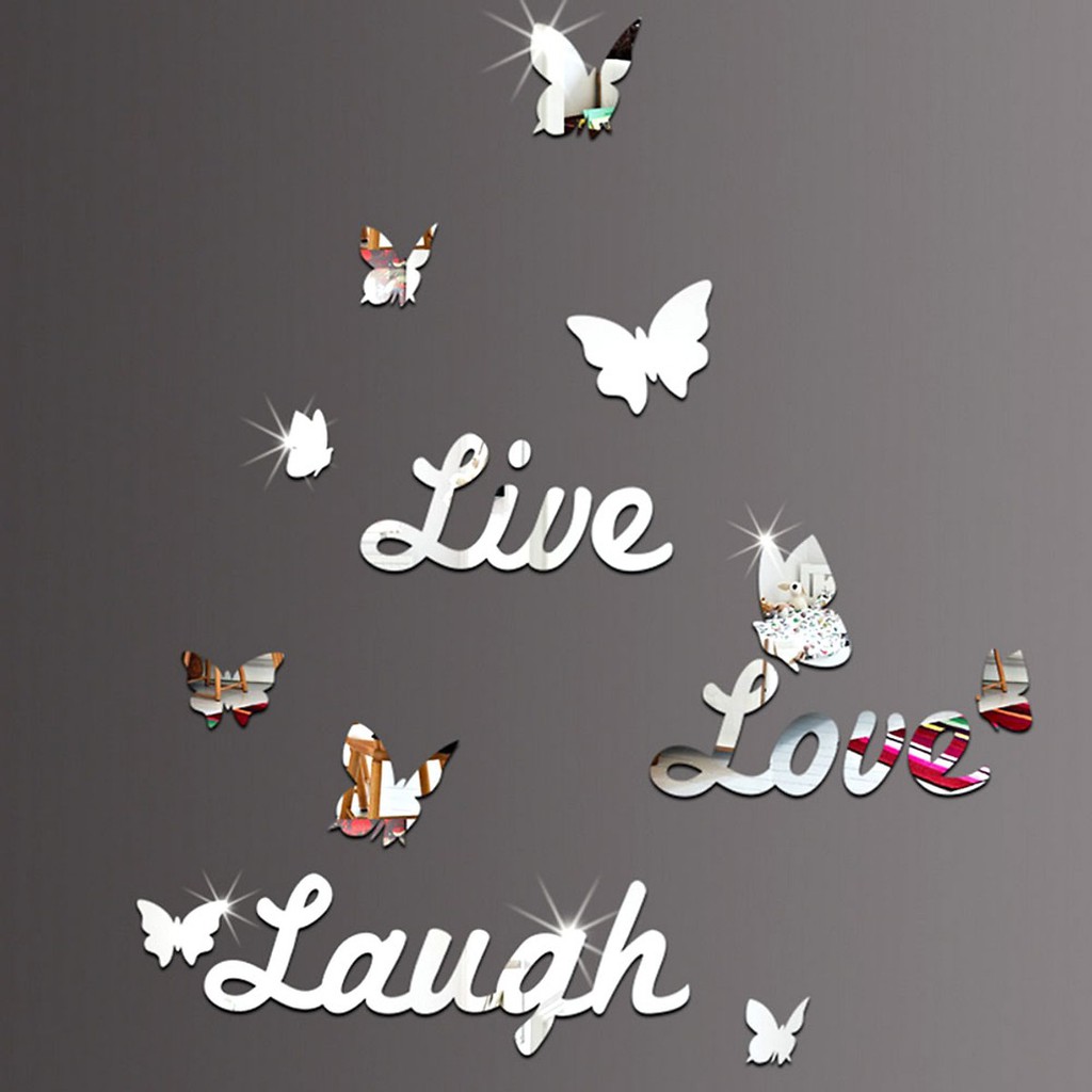 Giấy dán tường chữ LIVE LAUGH LOVE sang trọng kiểu gương