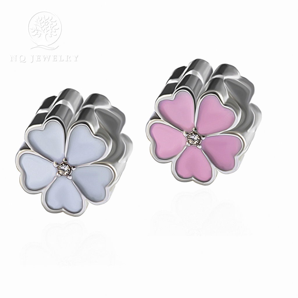 Charm hợp kim đính đá hình bông hoa - NQ Jewelry