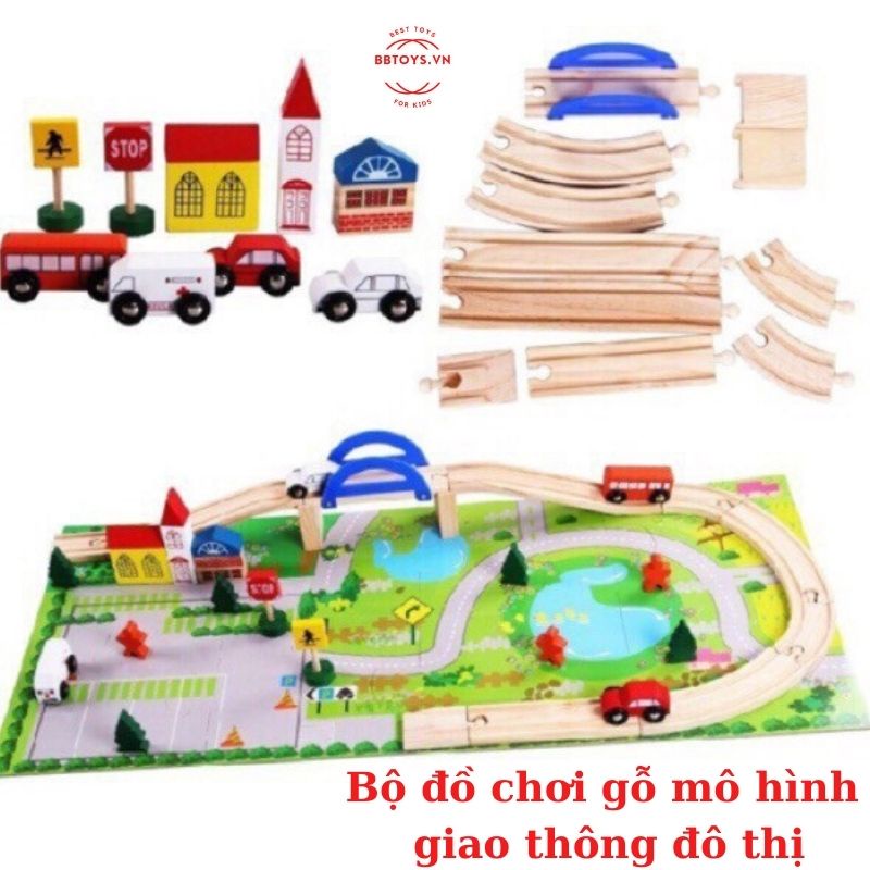 Đồ chơi gỗ lắp ráp mô hình giao thông đô thị giúp bé thông minh (bbtoys: 19)