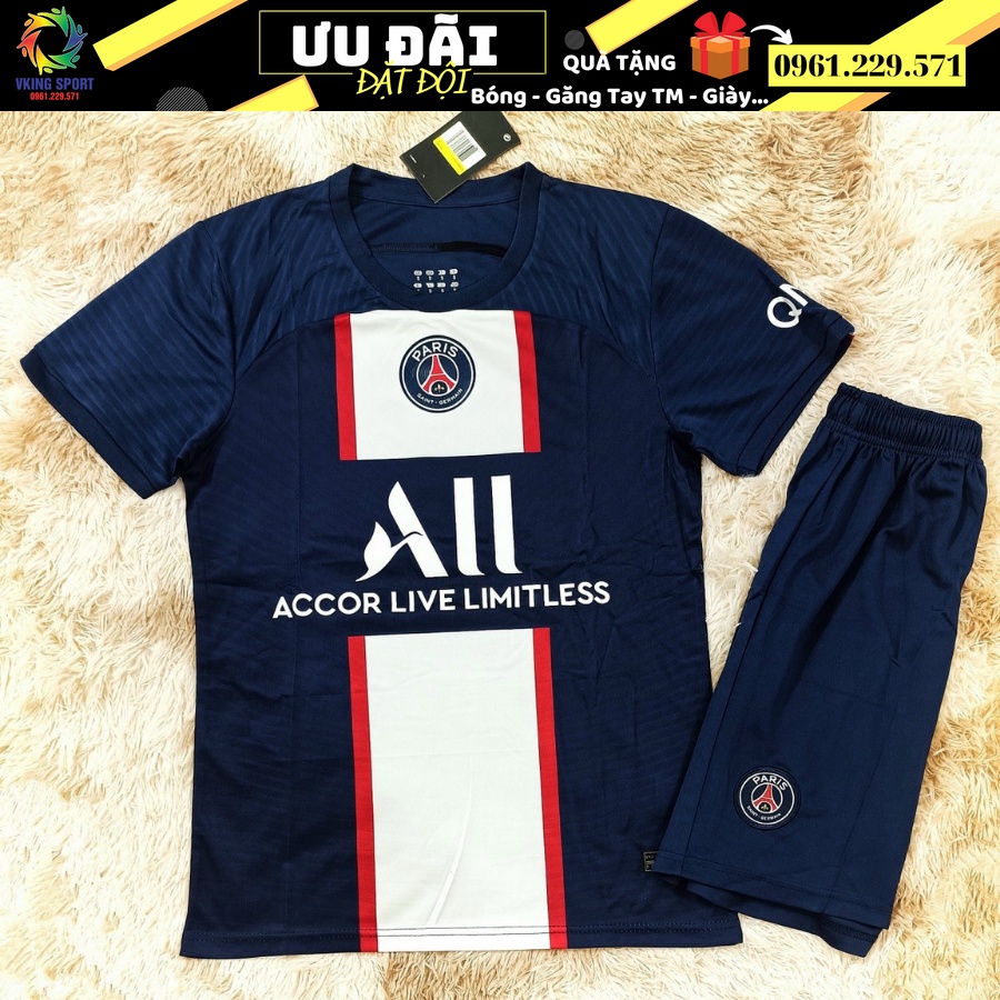 Áo PSG 2023 | Bộ Đồ Thể Thao Áo Bóng Đá Paris Saint Germain Sân Nhà Màu Đen Vải Thái