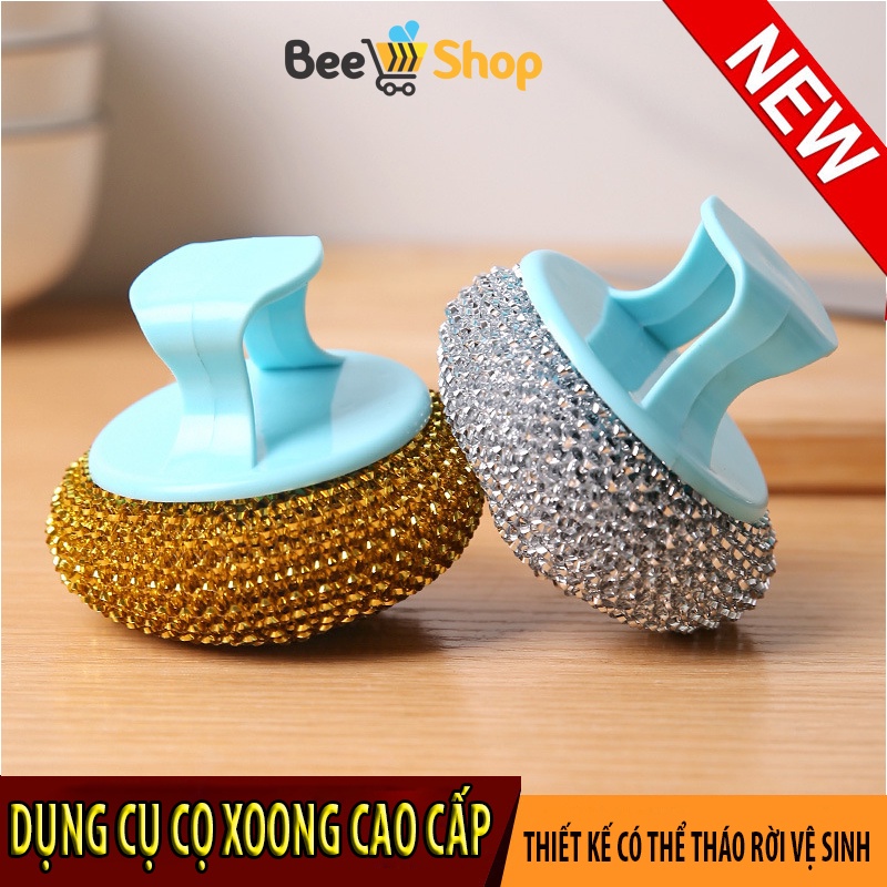 Dụng Cụ Cọ Rửa Chén Bát, Xoong Nồi, Bếp Ăn, có tay cầm thay thế tiện lợi, an toàn cho da