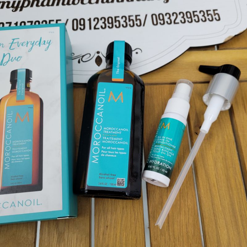 Set dầu dưỡng tóc Moroccanoil 100ml + xịt dưỡng all in one milk 20ml